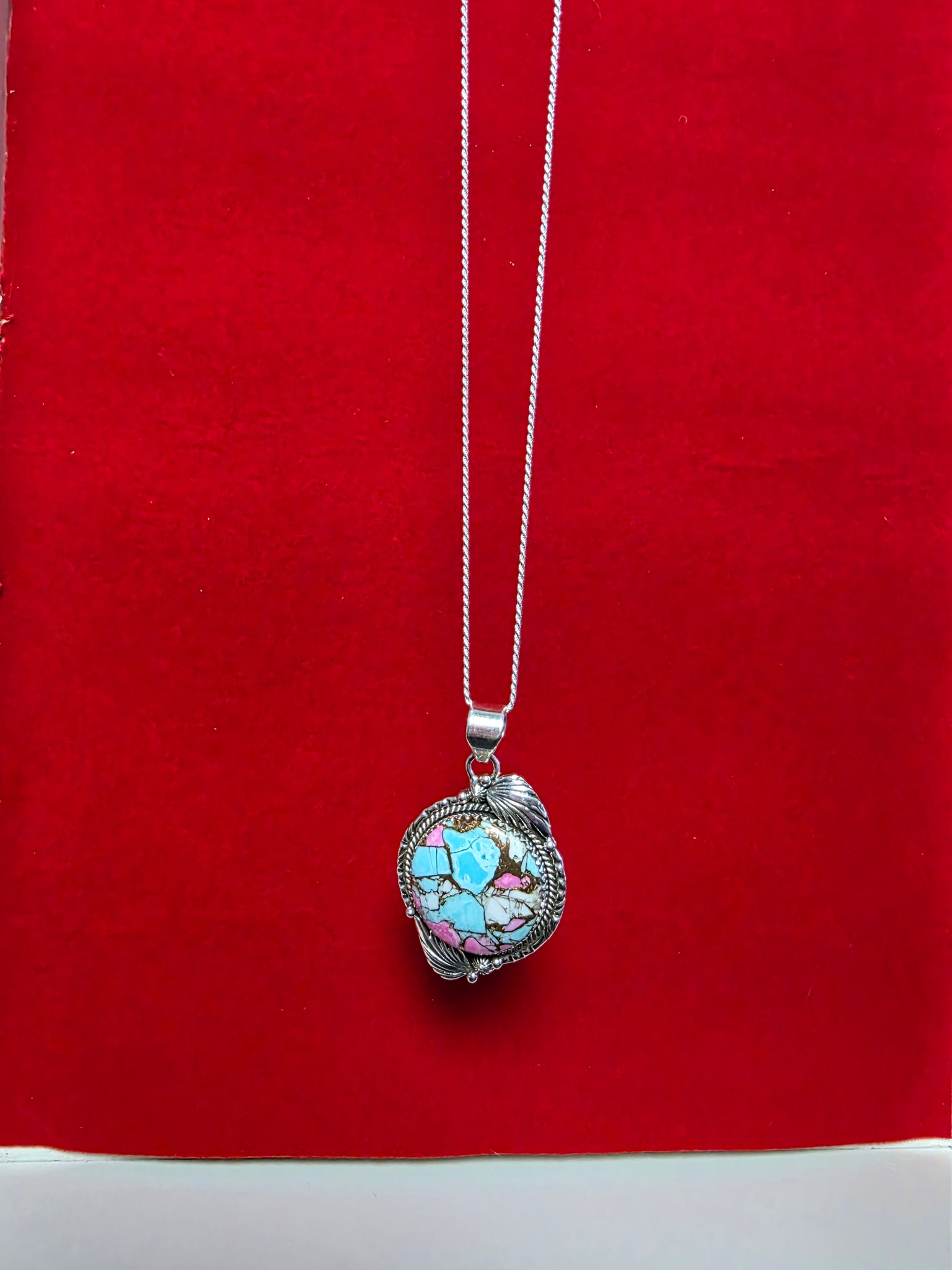 Handmade Cotton Candy Sterling Silver Necklace