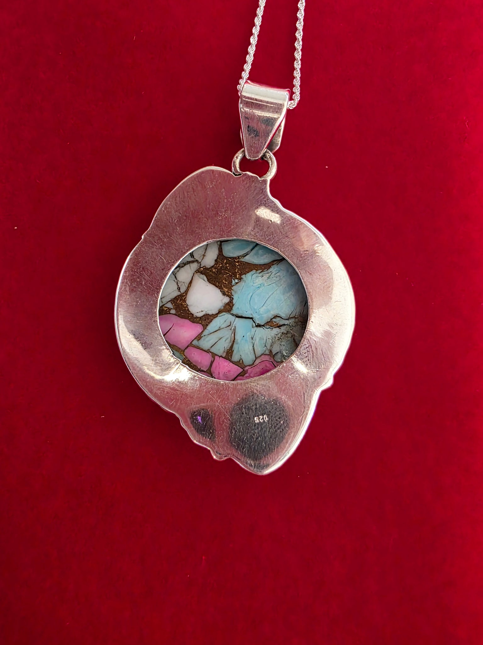 Handmade Cotton Candy Sterling Silver Necklace