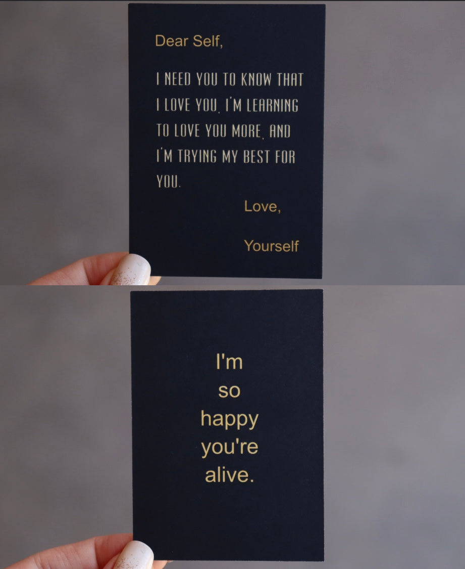 Black Inspirational Card (I’m so happy you’re alive)