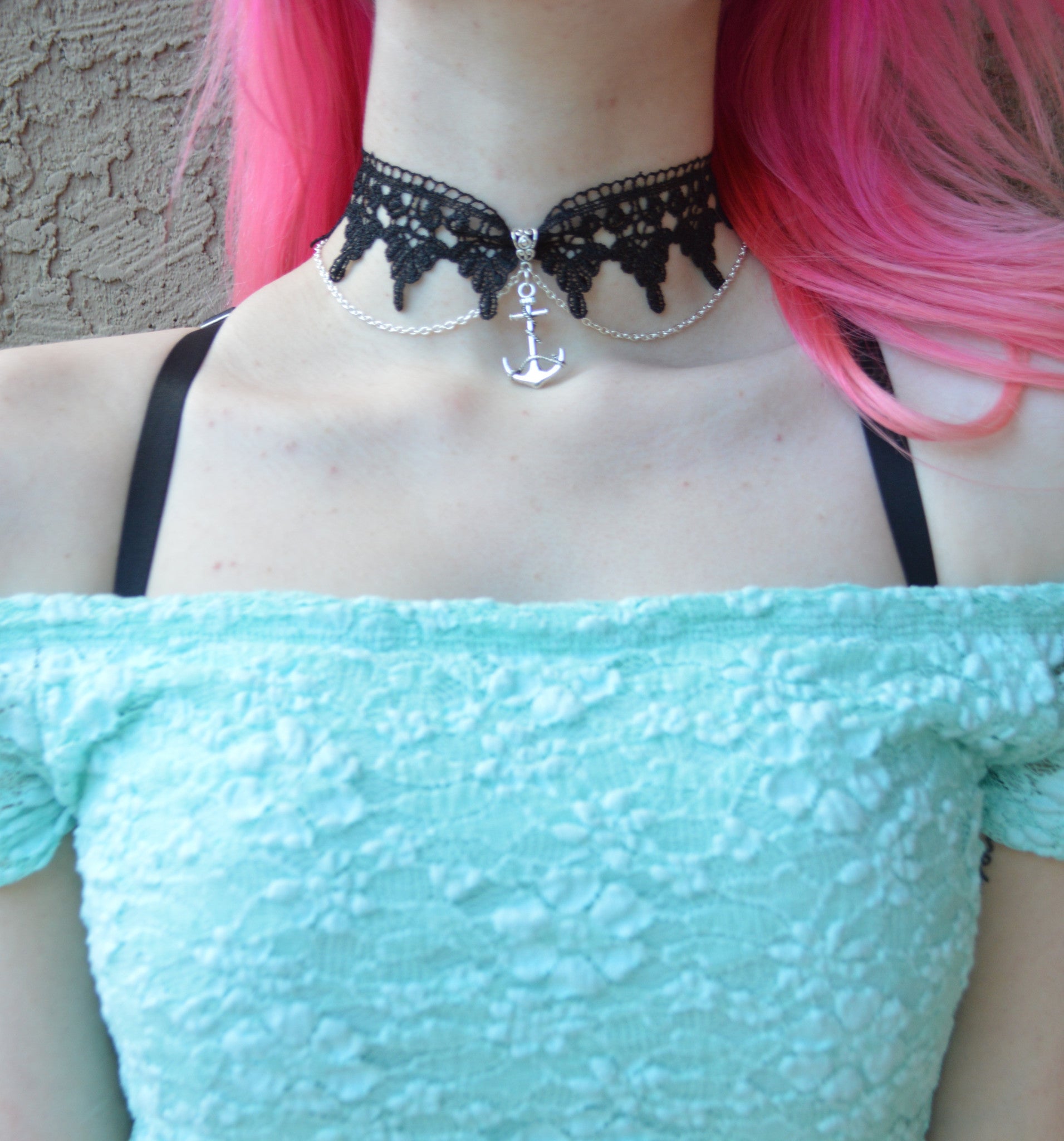 Black Lace Anchor Choker ♥ - Underlying Beauty - 4