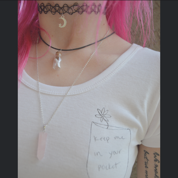 Rose Quartz / Bottle Message Necklace Trio ♥ - Underlying Beauty - 1