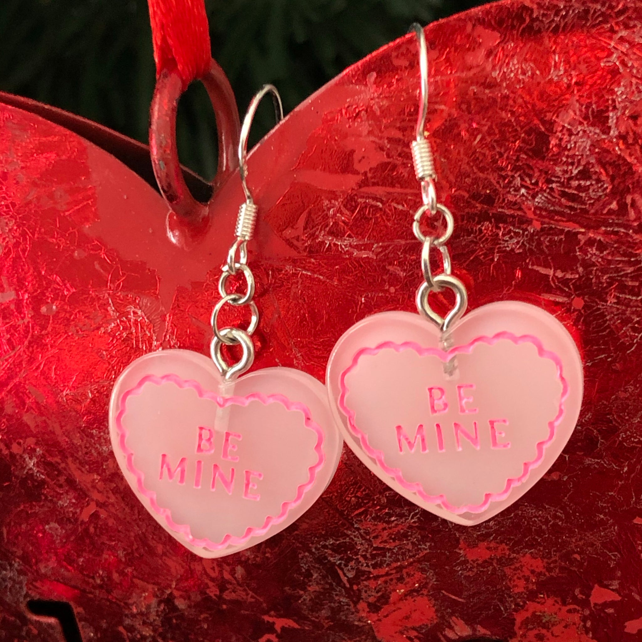 Pink Heart Earrings π