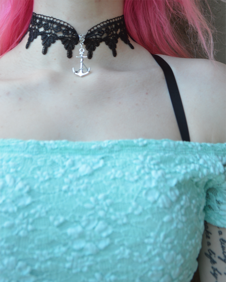 Black Lace Anchor Choker ♥ - Underlying Beauty - 2