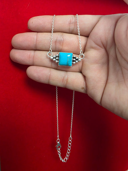 Blue Kingman Turquoise Elegant .925 Necklace