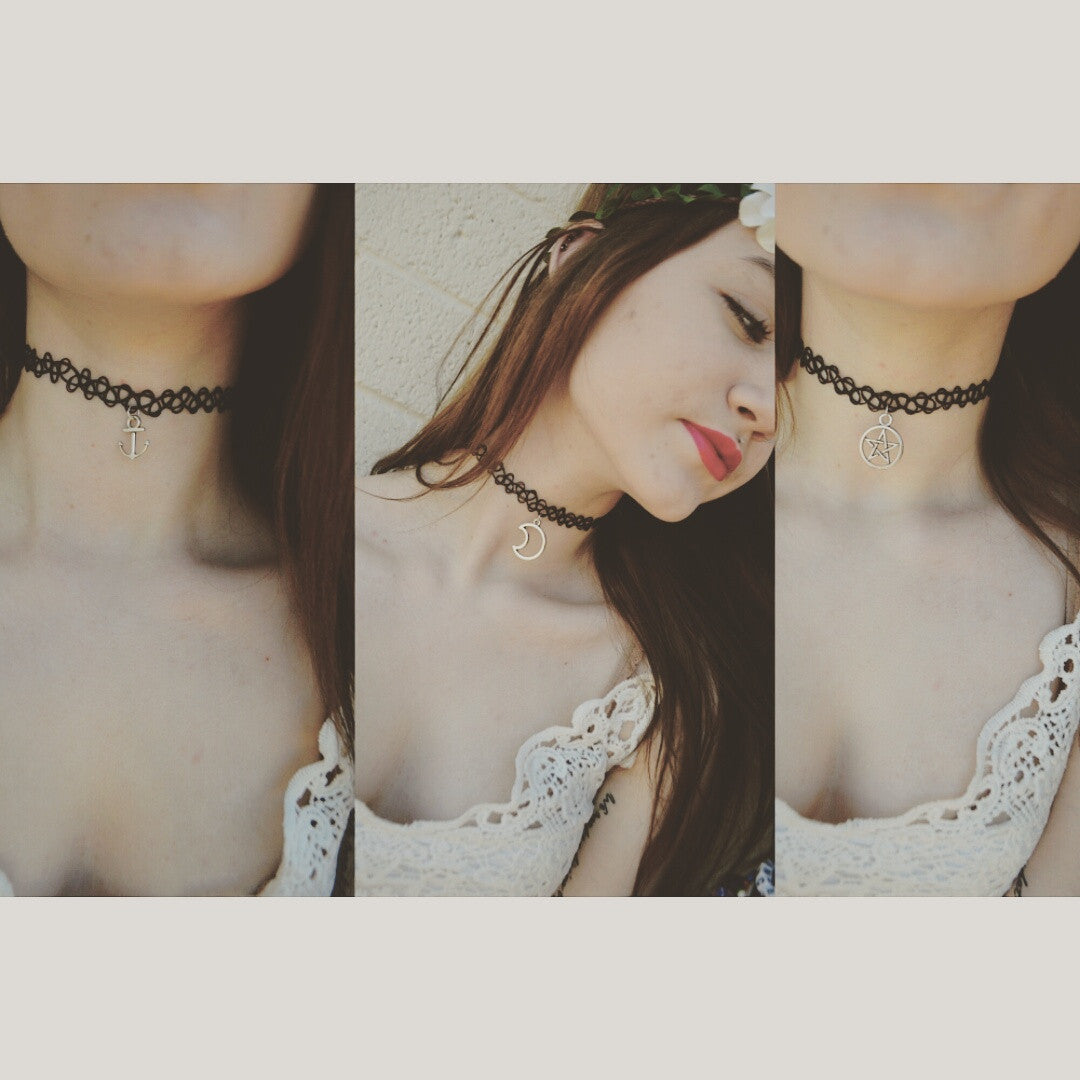 Tattoo Choker W/Charm ♥ - Underlying Beauty - 1