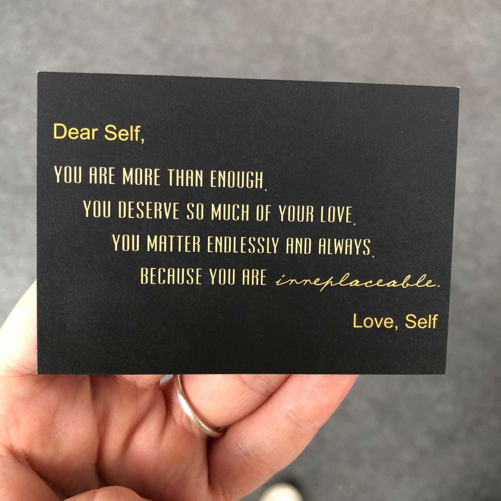 Black Inspirational Card (you are limited edition)